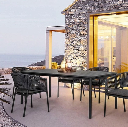 Sedia in corda nautica e alluminio Florencia di Bizzotto