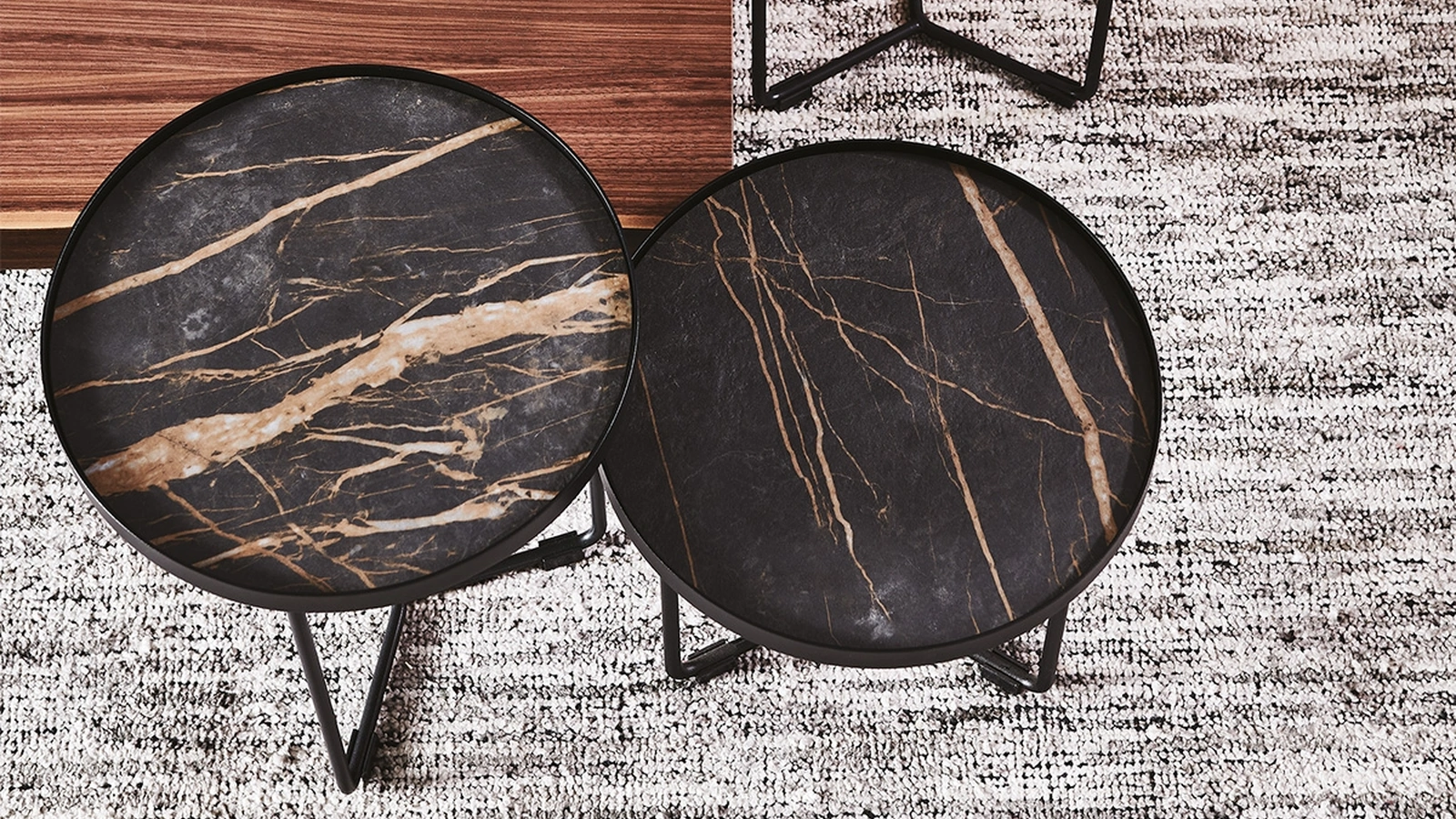 Tavolino con struttura in metallo e piano in ceramica Marmi Billy Keramik di Cattelan Italia