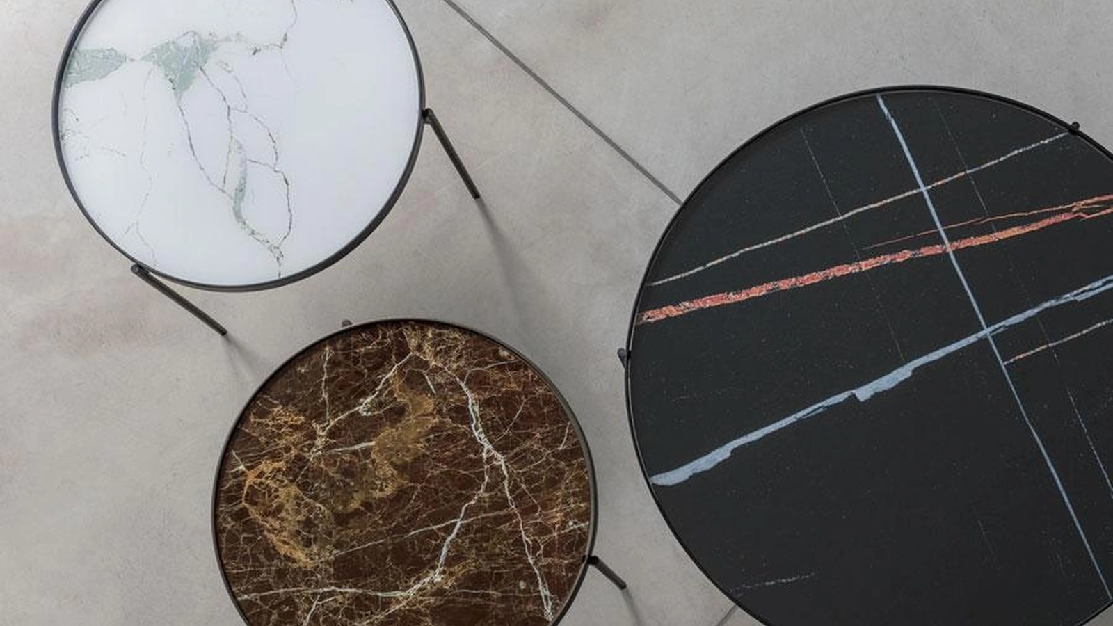 Tavolino rotondo in vetro temperato stampato in digitale Esprit di Pezzani