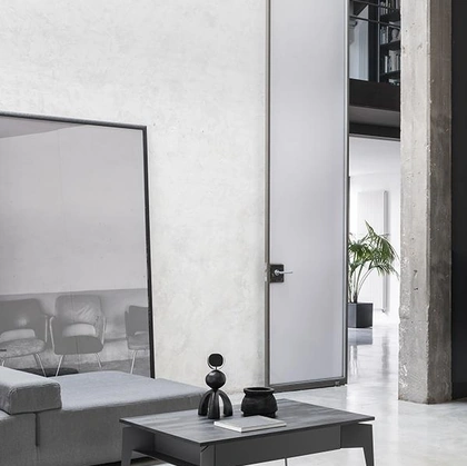 Tavolino contenitore in laminato e acciaio Liverpool di Pezzani