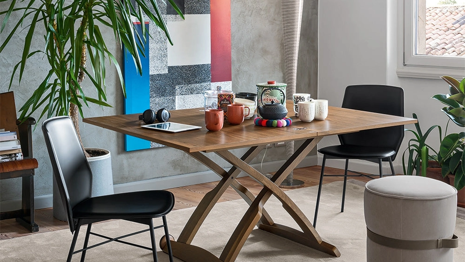 Tavolino trasformabile in legno Mascotte di Connubia