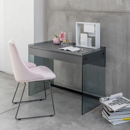 Scrittoio in vetro e laminato My Desk di Pezzani