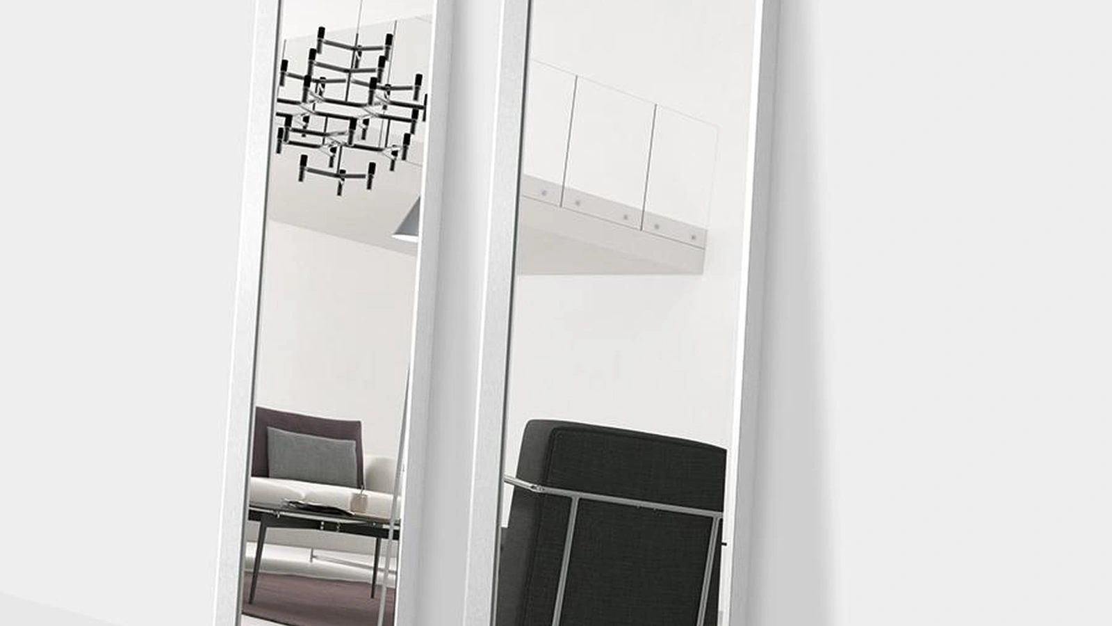 Specchiera con cornice in alluminio Riflesso di Pezzani