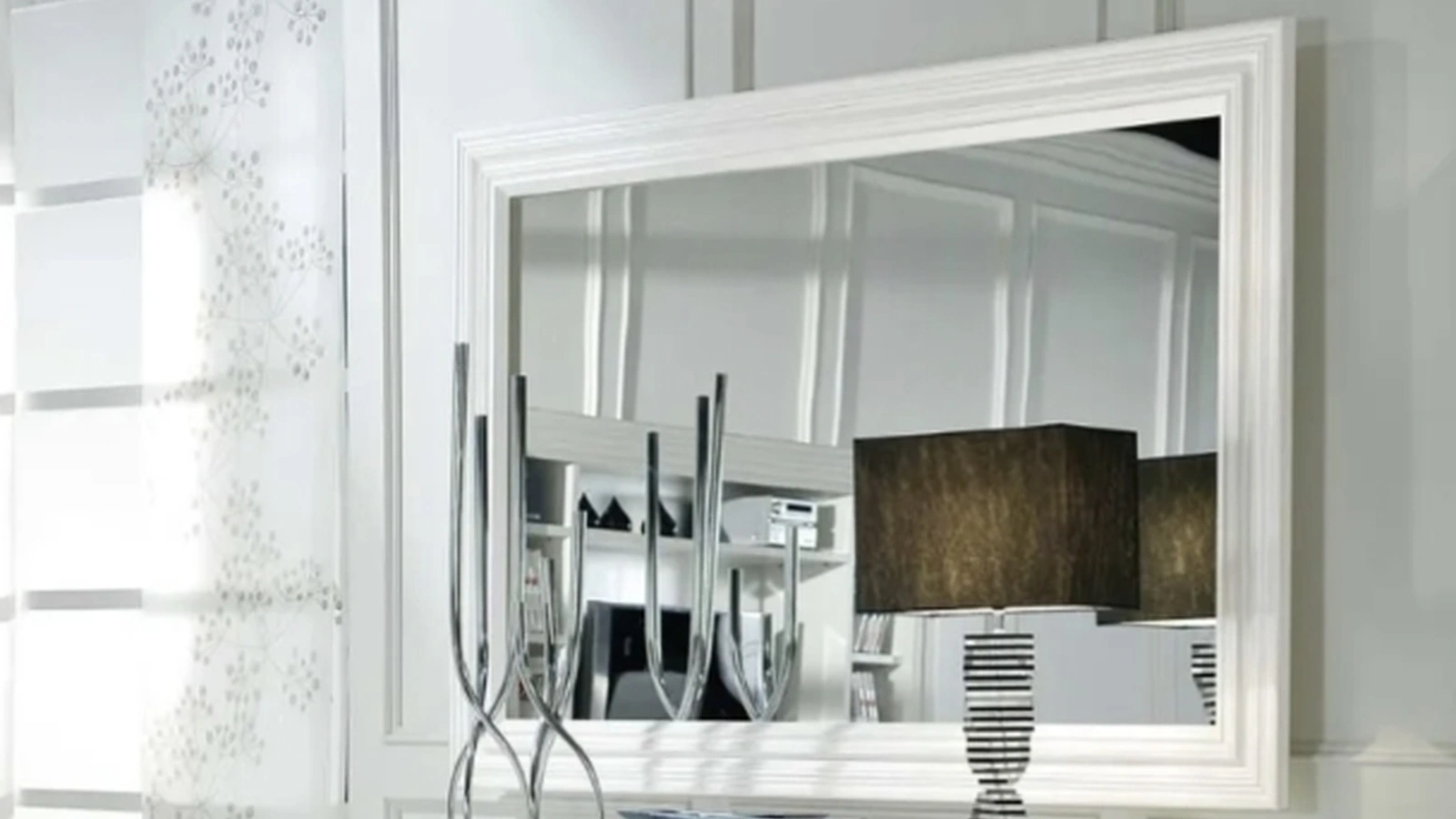 Specchiera Rettangolare in laccato Bianco di Fratelli Mirandola