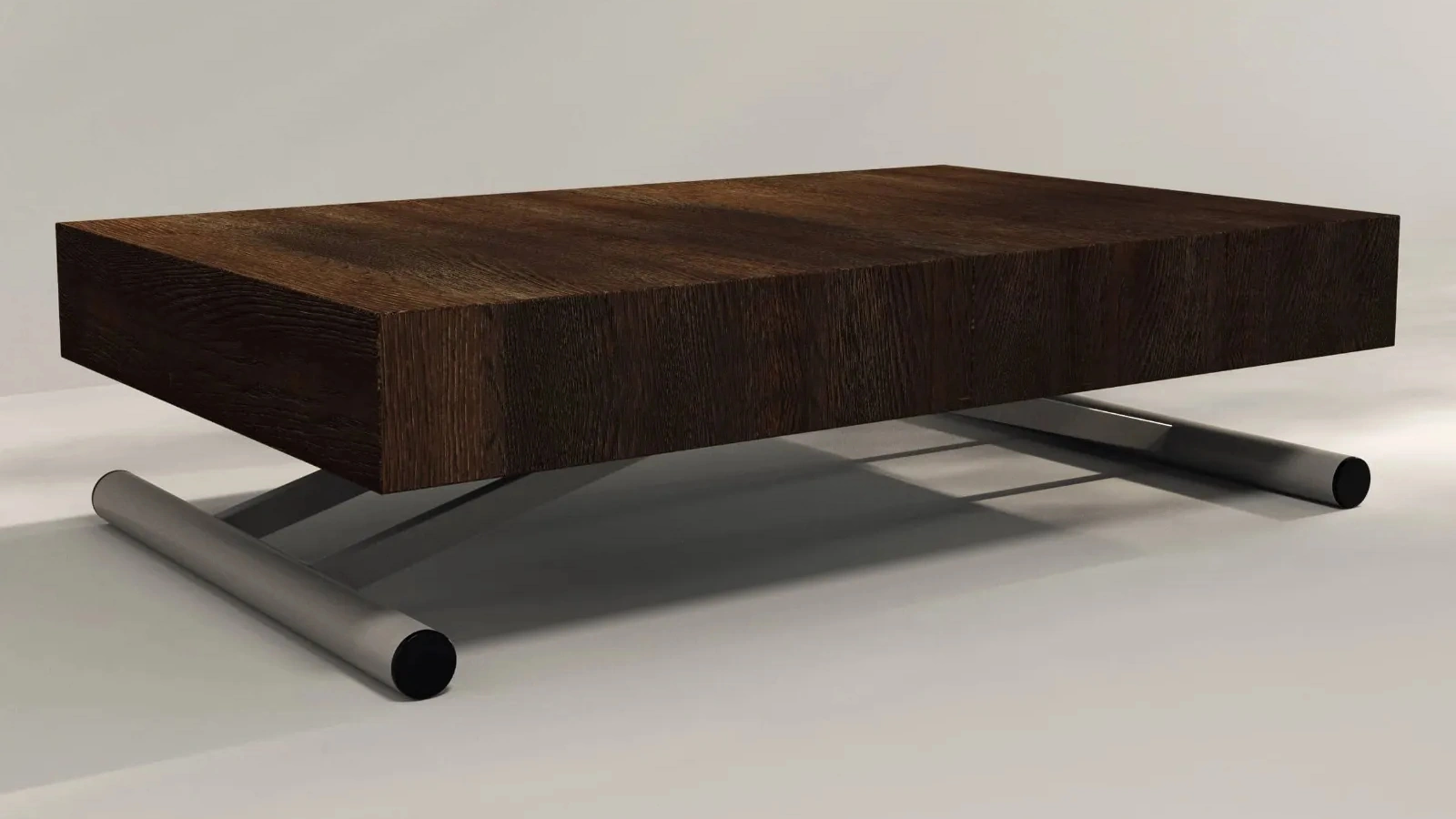 Tavolino pieghevole Merlino in rovere e metallo di Fratelli Mirandola