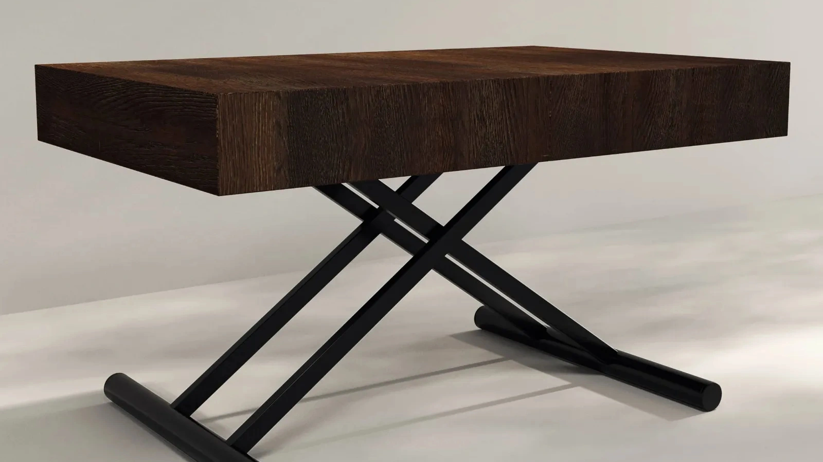 Tavolino pieghevole Merlino in rovere e metallo di Fratelli Mirandola