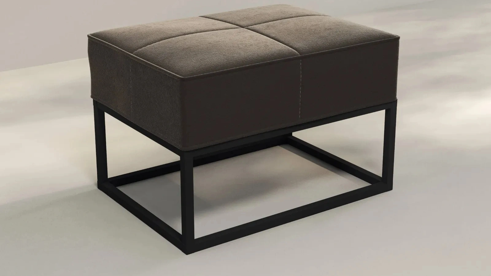 Tavolino pouf Battista in tessuto imbottito con base in metallo di Fratelli Mirandola