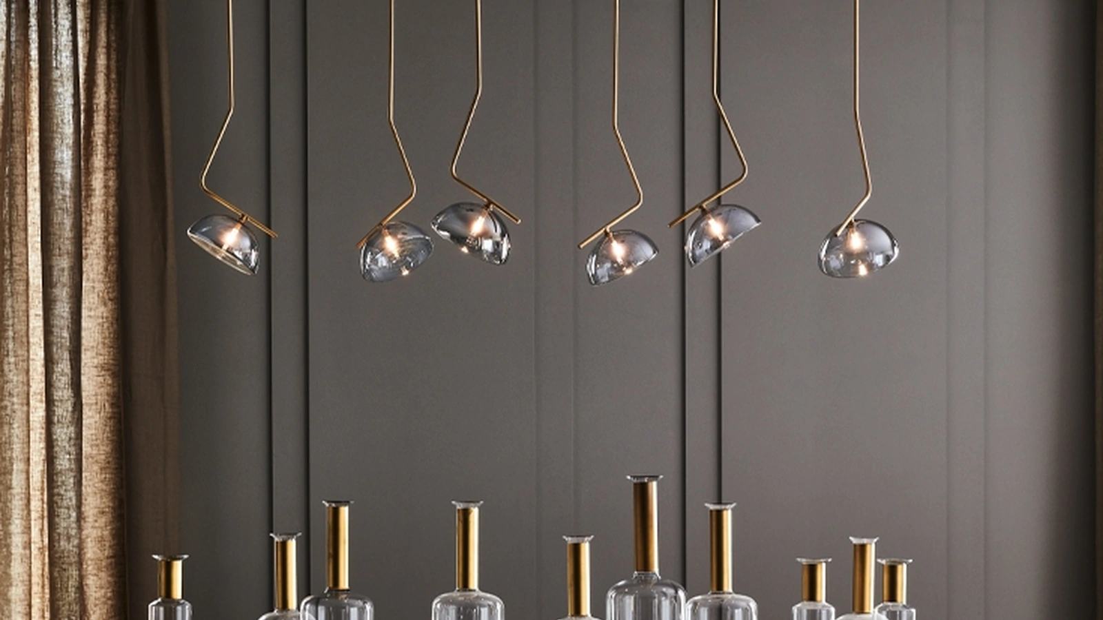 Lampada a sospensione in metallo e vetro Sunset di Cattelan Italia