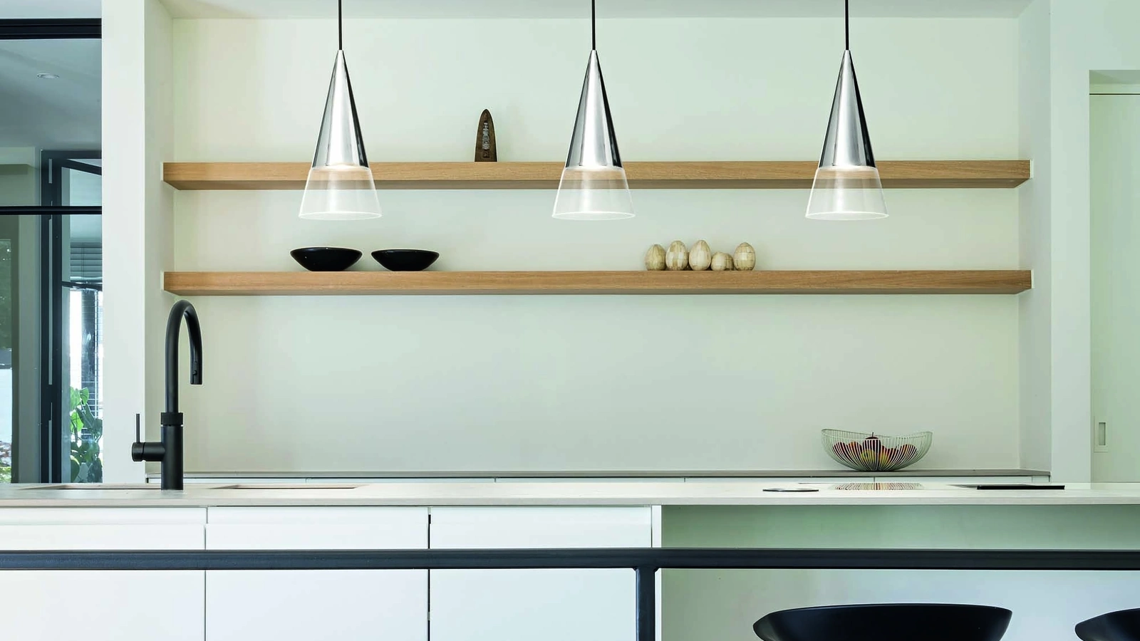 Lampada a sospensione Cono in metallo e vetro di Ideal Lux