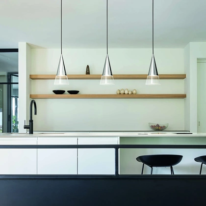 Lampada a sospensione Cono in metallo e vetro di Ideal Lux