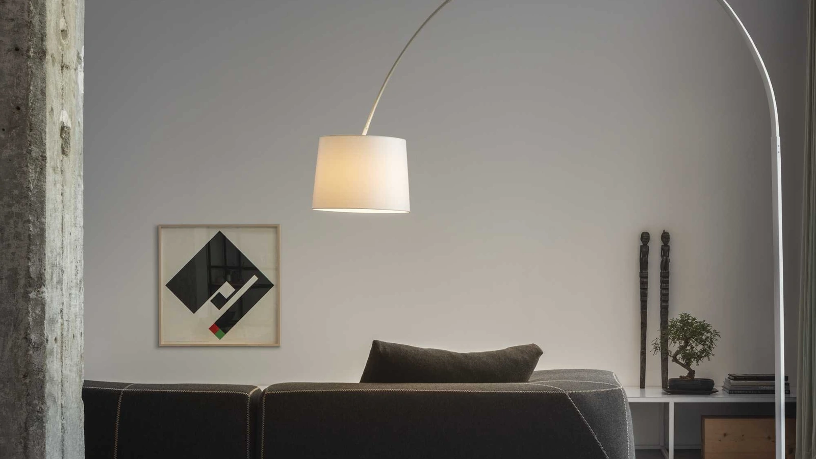 Lampada da terra in metallo con paralume in PVC rivestito in tessuto Dorsale di Ideal Lux
