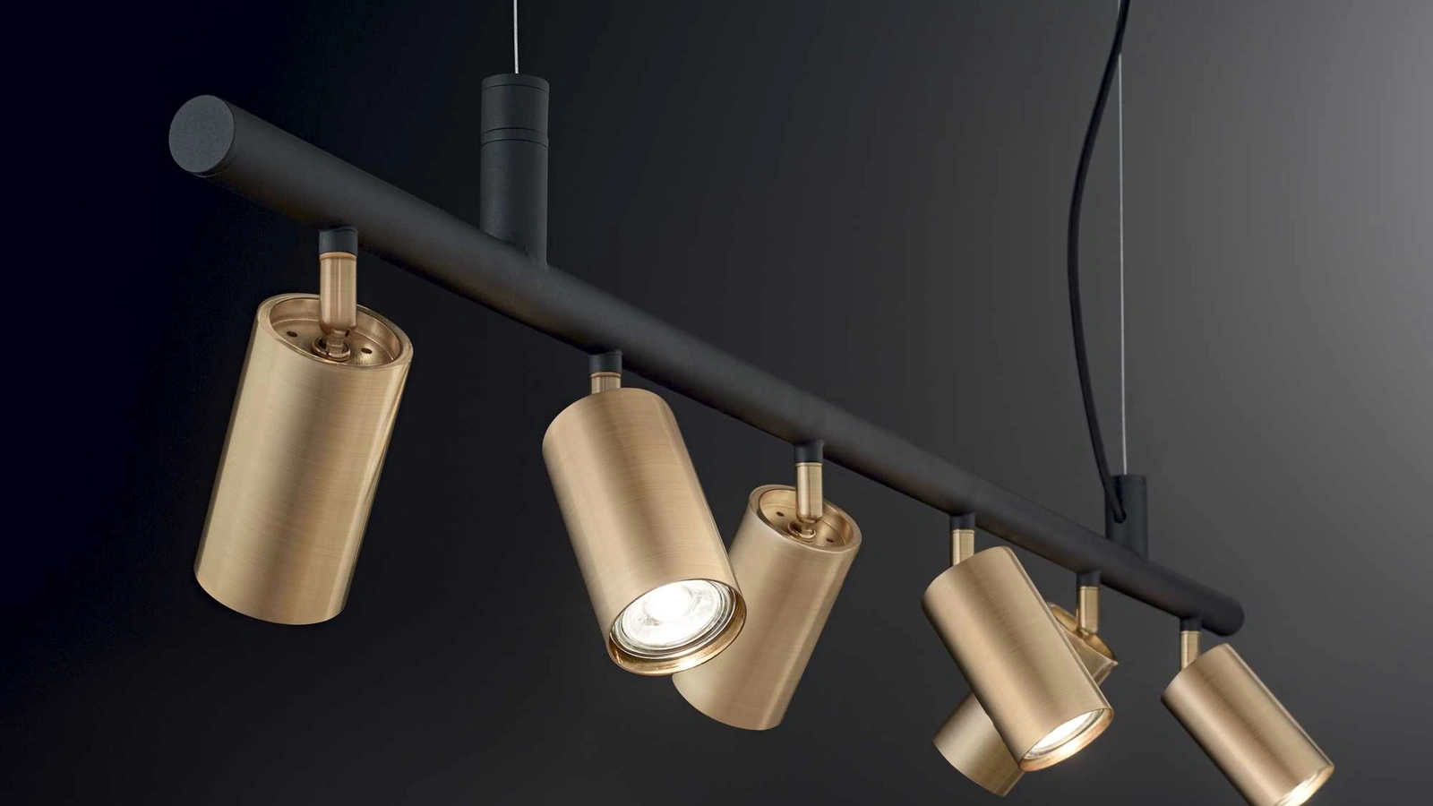 Lampada a sospensione Dynamite in metallo con diffusori orientabili di Ideal Lux