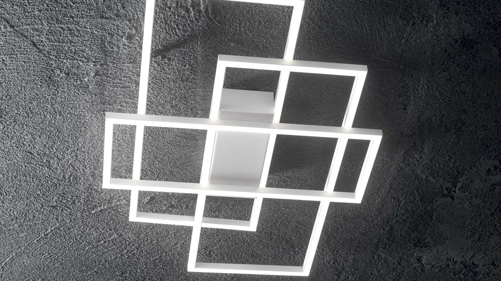 Lampada a soffitto Frame in metallo verniciato bianco opaco di Ideal Lux