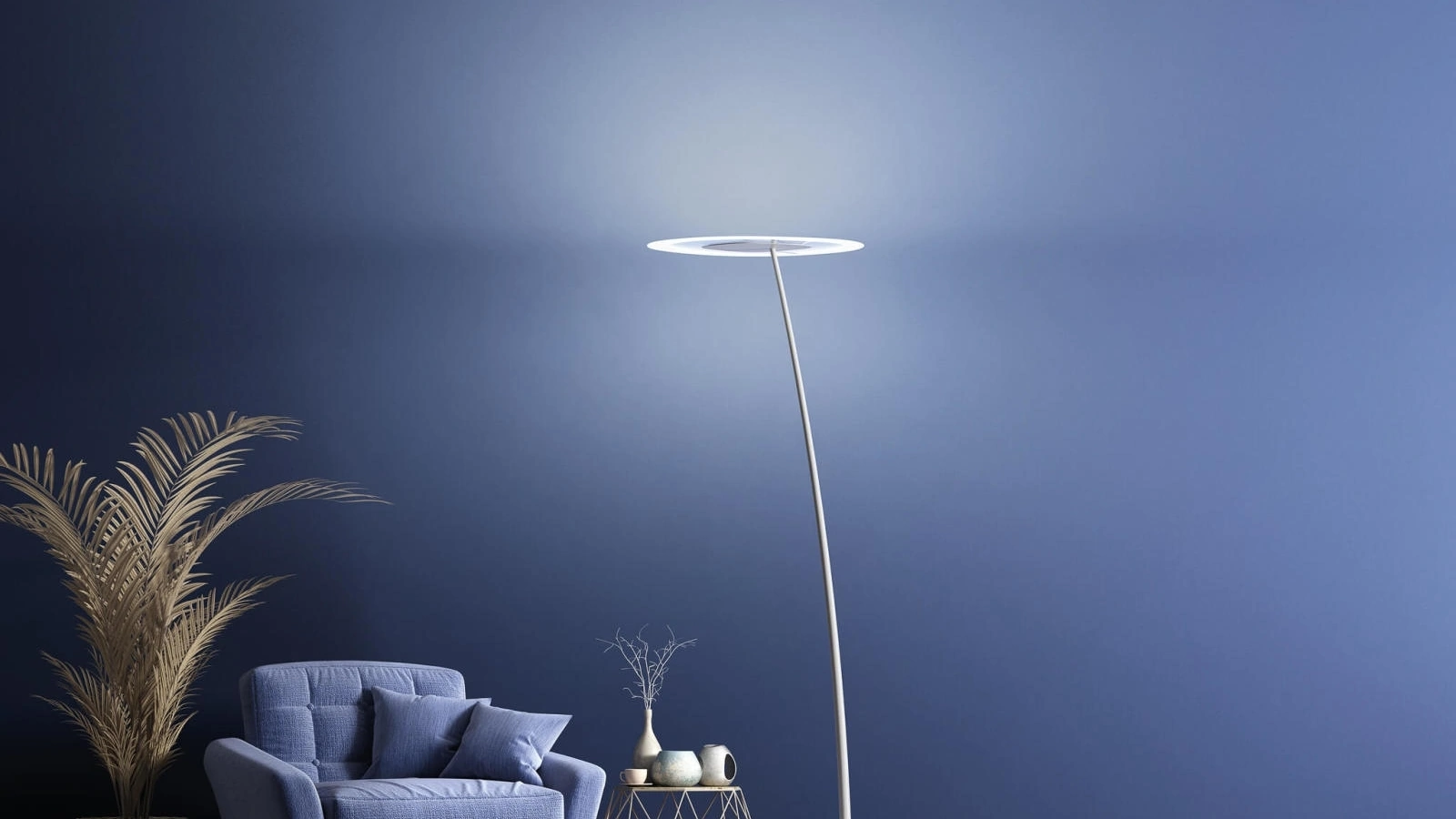 Lampada da terra Antigua FL in metallo con diffusore in vetro di Linea Light