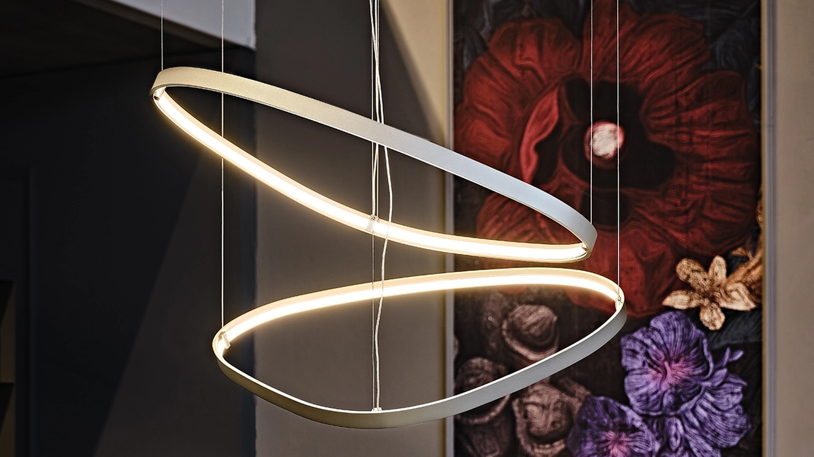 Lampada a sospensione Magellano in acciaio verniciato titanio di Cattelan Italia