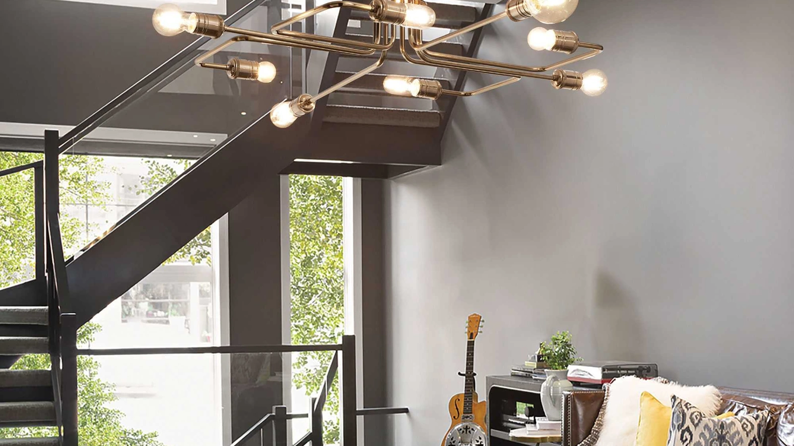 Lampada a sospensione Triumph in metallo con finitura ottone invecchiato di Ideal Lux