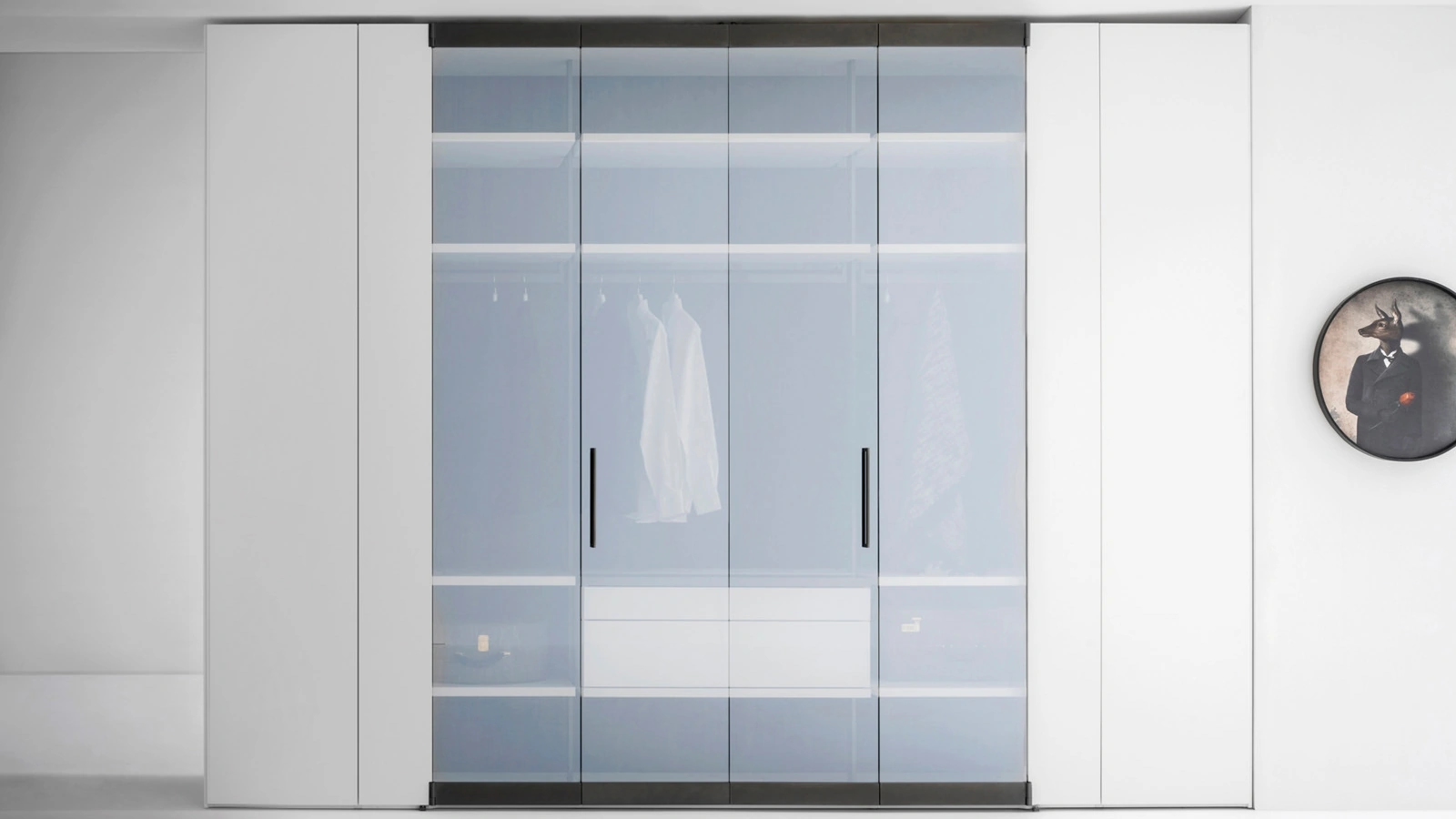 Armadio Freedhome Apertura Totale 50 vetro extrachiaro di Caccaro