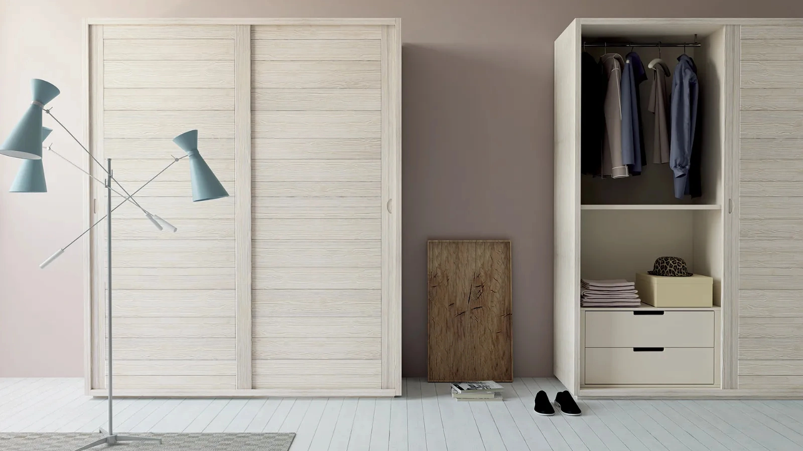 Armadio Frame con 2 ante scorrevoli in legno di Fratelli Mirandola