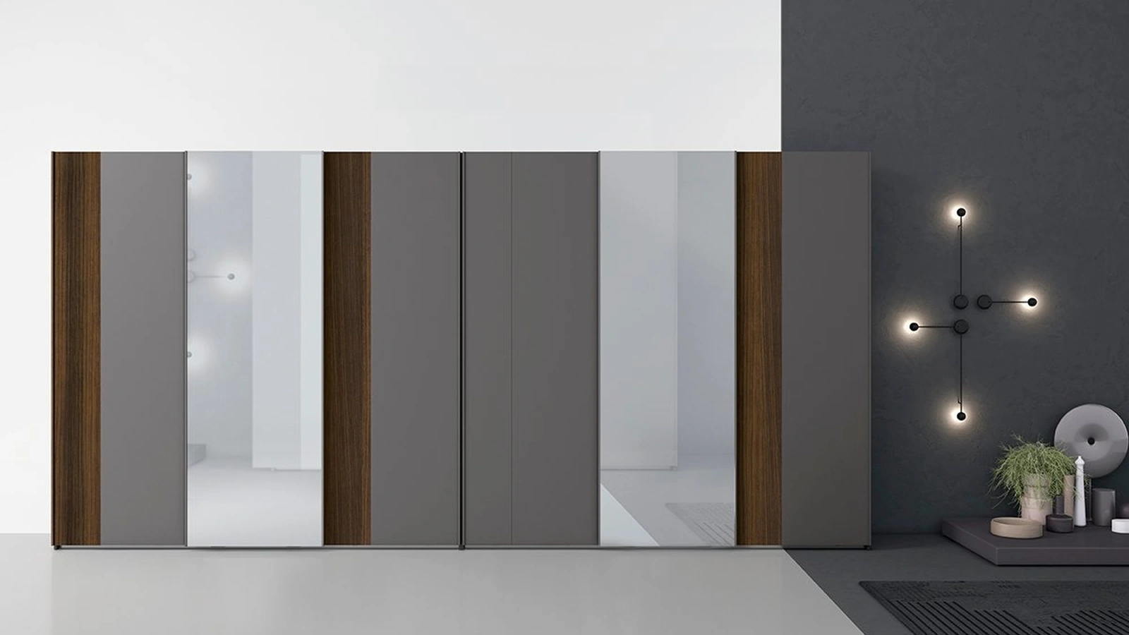 Armadio con ante scorrevoli in melaminico con specchi Golf Utility 40 di Colombini Casa