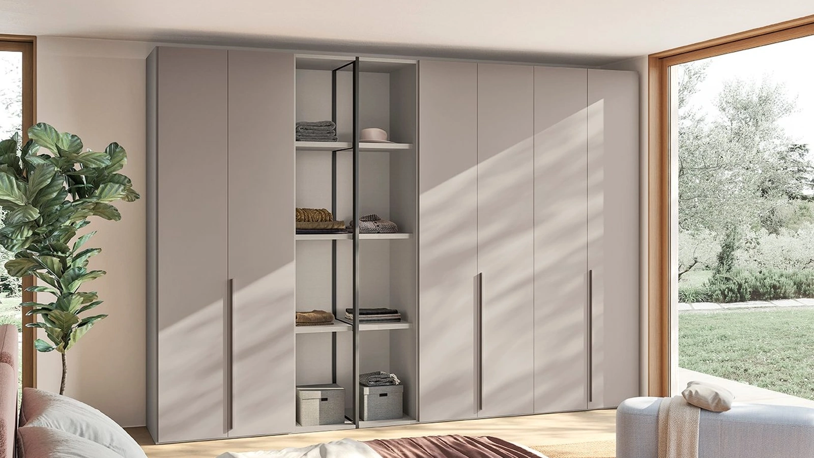 Armadio con ante battenti e vani a giorno Golf W01 di Colombini Casa