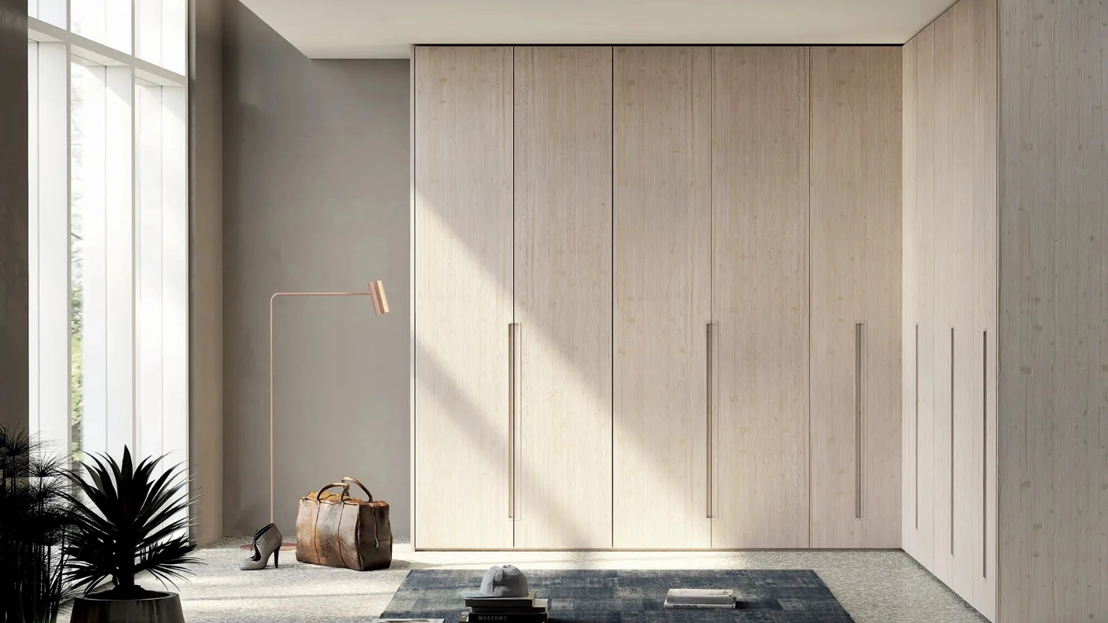 Armadio Island angolare in legno di abete con ante battenti di Fratelli Mirandola