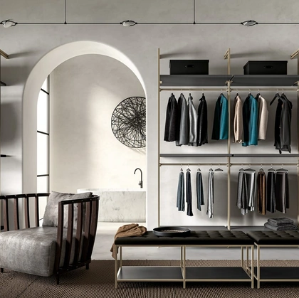 Cabina Armadio Light GH1010 in alluminio e laccato opaco di Abitare Mobilstella