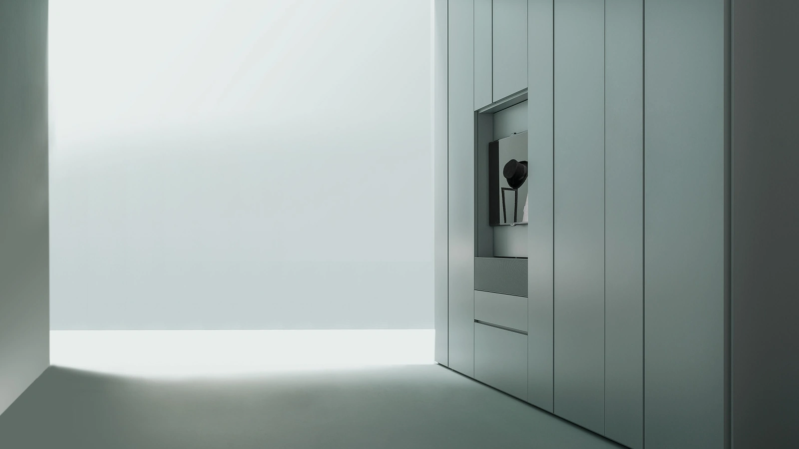 Armadio Freedhome con ante battenti in laccato opaco Porta TV apribile notte di Caccaro