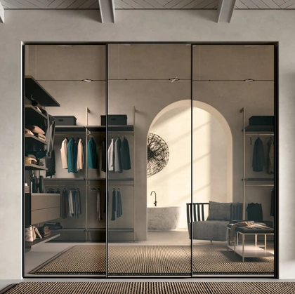 Armadio Globe GD5200 con ante a Specchio di Abitare Mobilstella