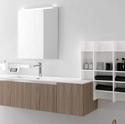 Mobile da Bagno sospeso Linea 06 in melaminico e laccato opaco di Archeda