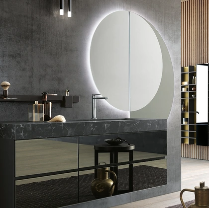 Mobile da Bagno sospeso in vetro fumé Modulo 04 di Archeda