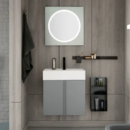 Mobile da Bagno sospeso laccato opaco Seta 03 di Archeda