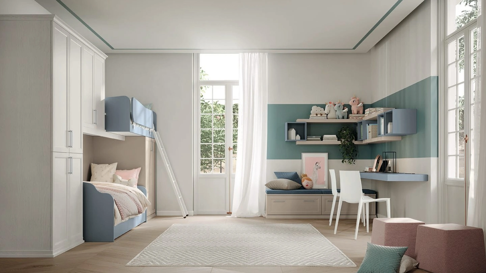 Cameretta a soppalco Arcadia AC024 di Colombini Casa