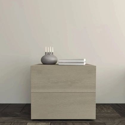 Comodino Cheba in legno di rovere con due cassetti di Fratelli Mirandola