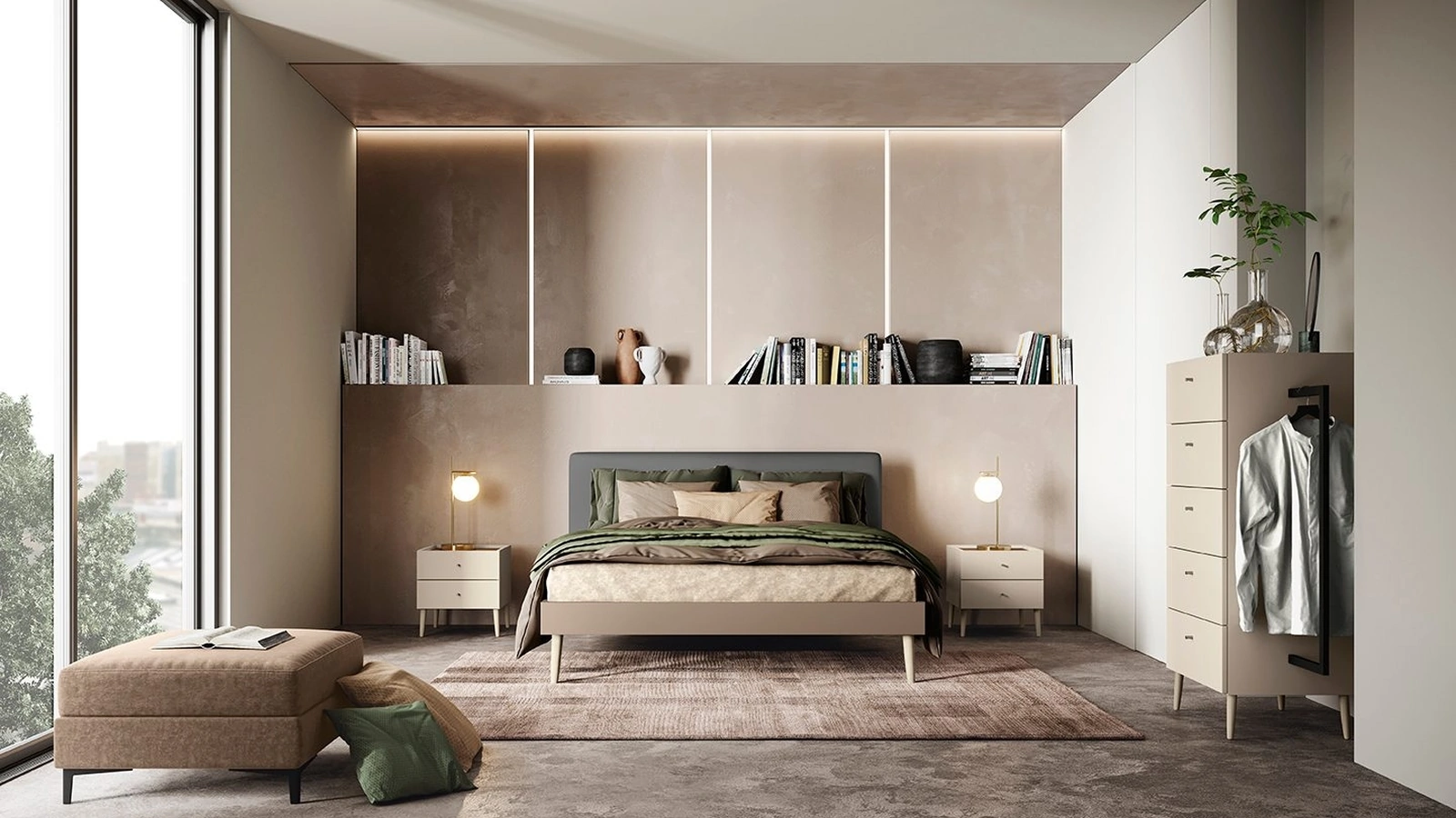 Gruppo Notte Golf Brick con piedini di Colombini Casa