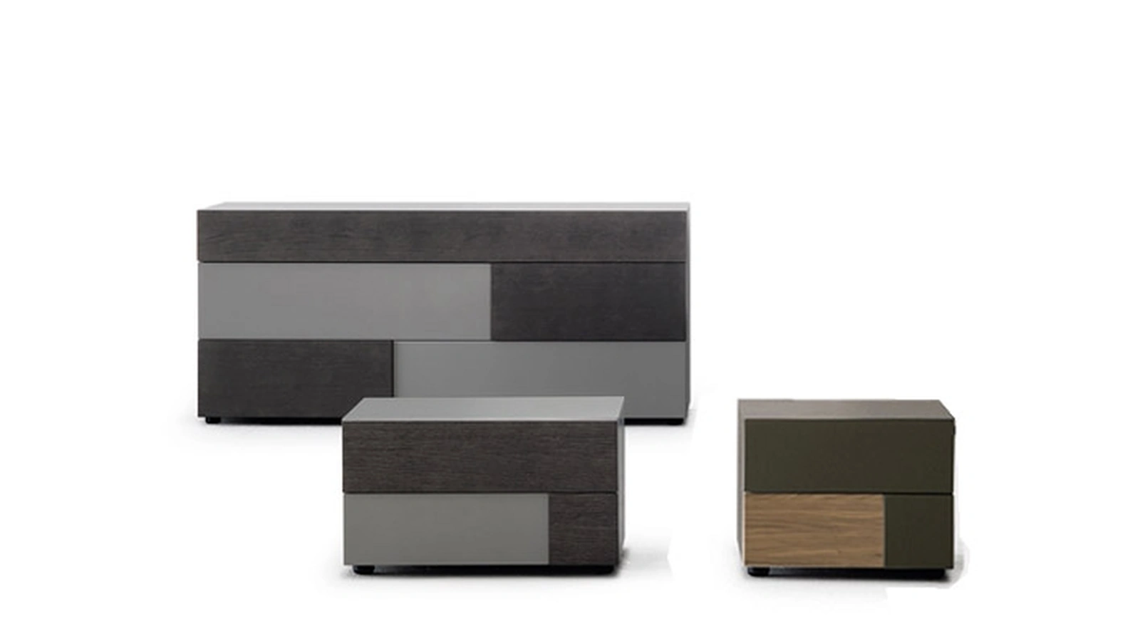 Gruppo Notte Insieme in laccato opaco e legno impiallacciato di Sangiacomo