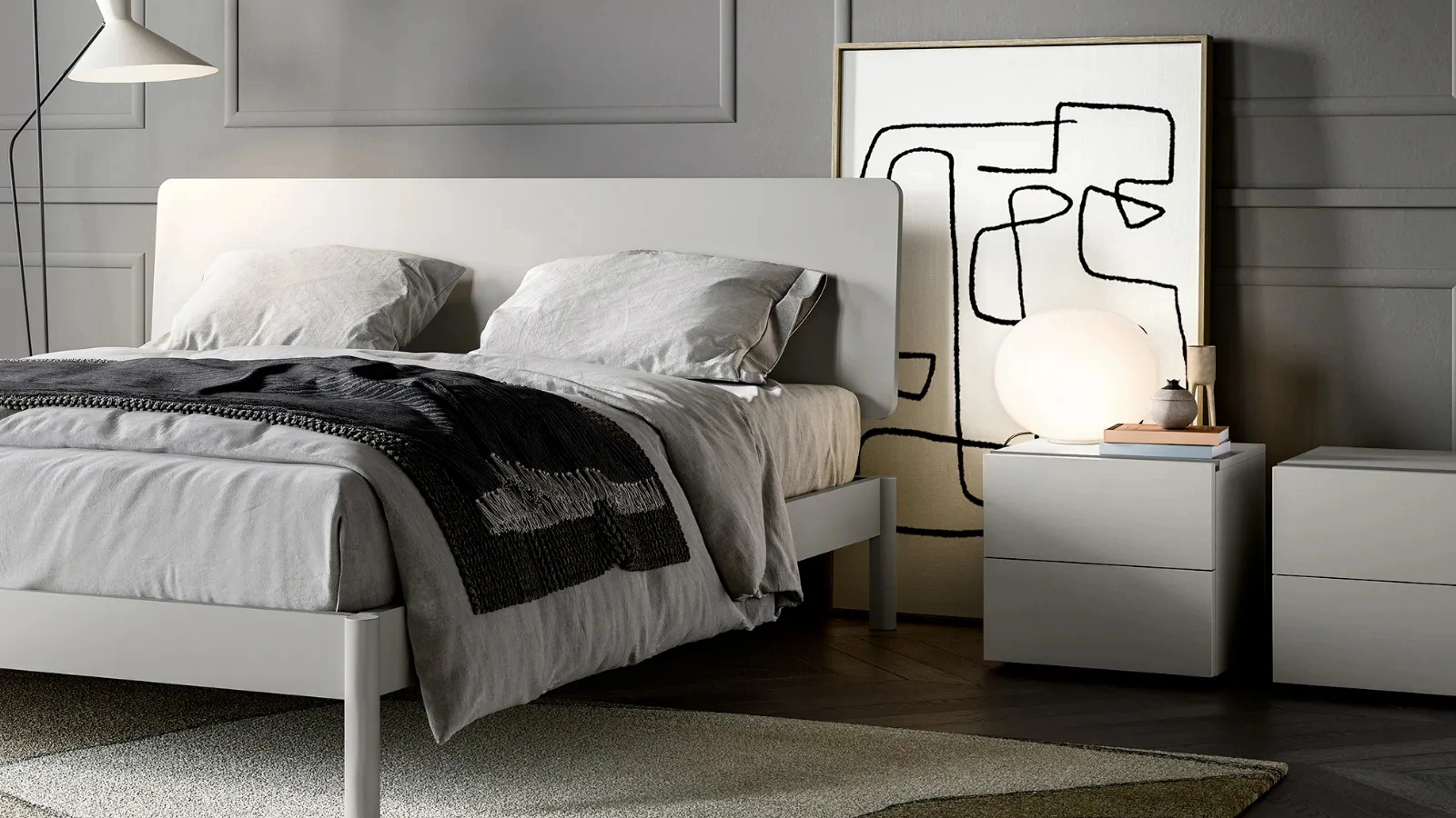 Comodino Line laccato opaco di Dielle Modus