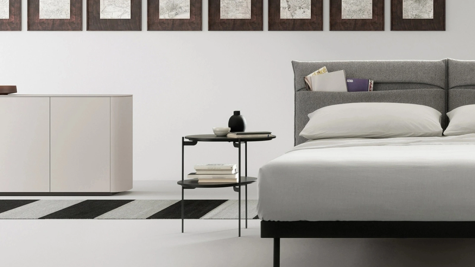 Comodino Loto in laccato e metallo di Caccaro