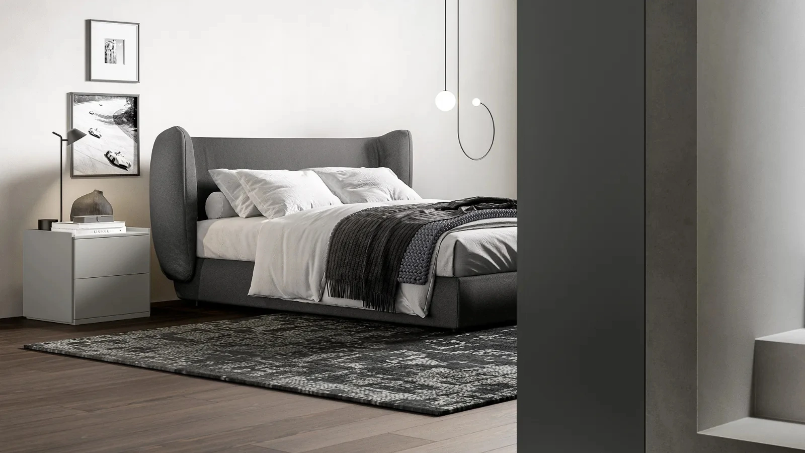 Comodino Tray laccato opaco di Dielle Modus