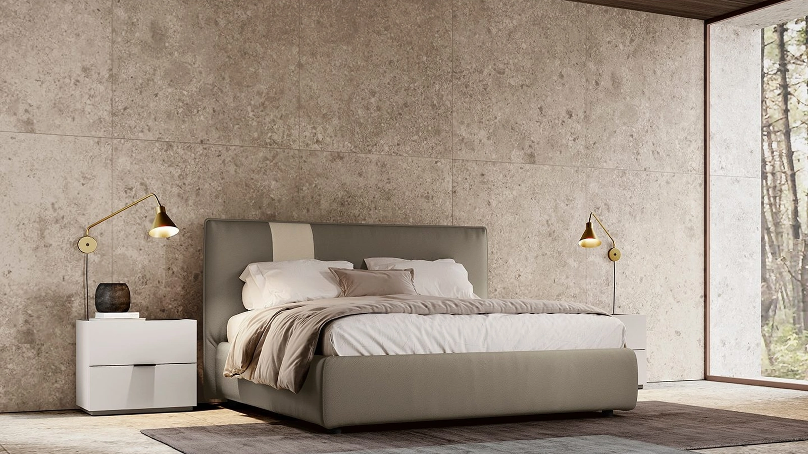 Letto in tessuto imbottito Golf Tetris di Colombini Casa