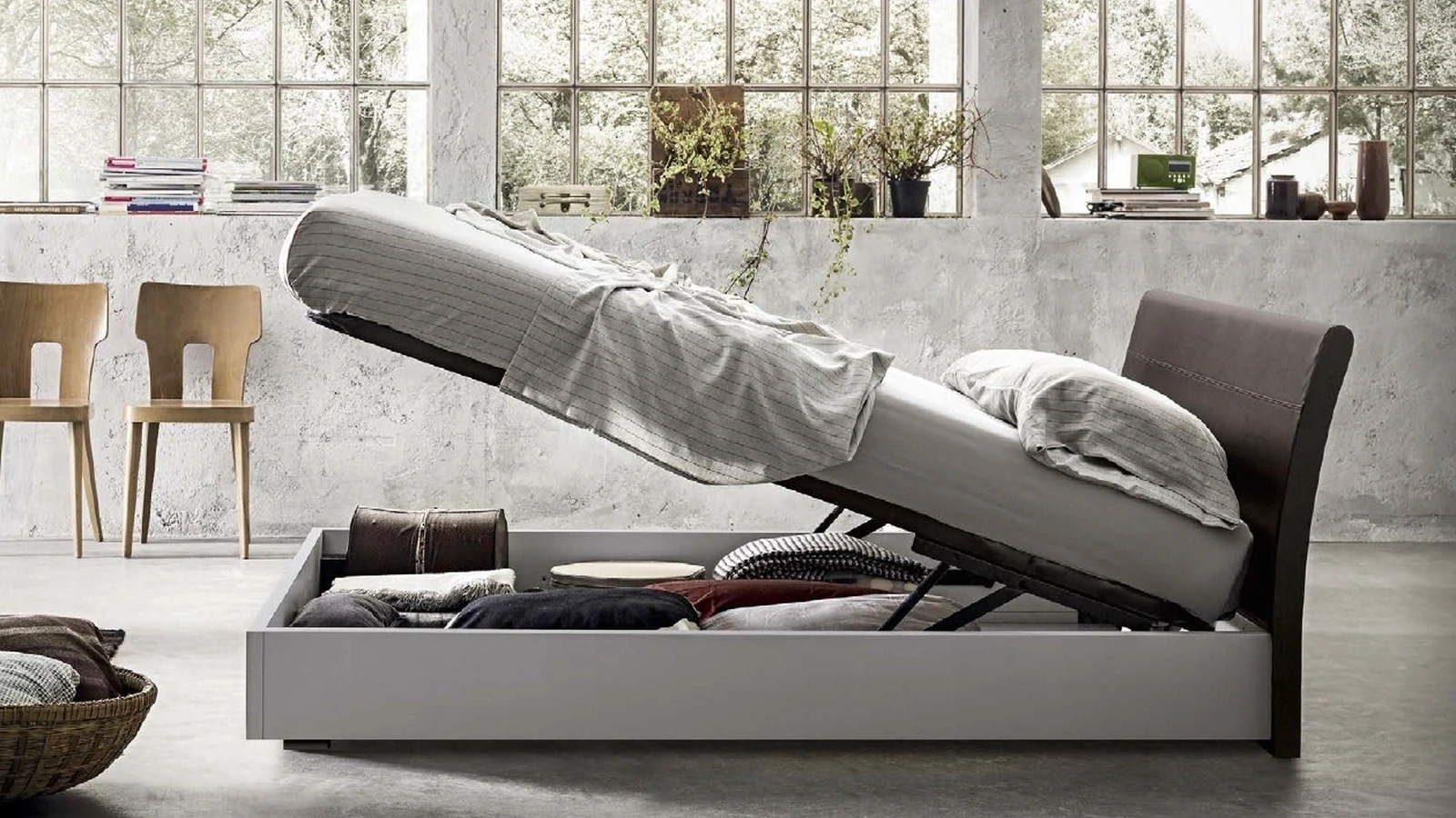 Letto con testiera in ecopelle Gordon di Abitare Mobilstella