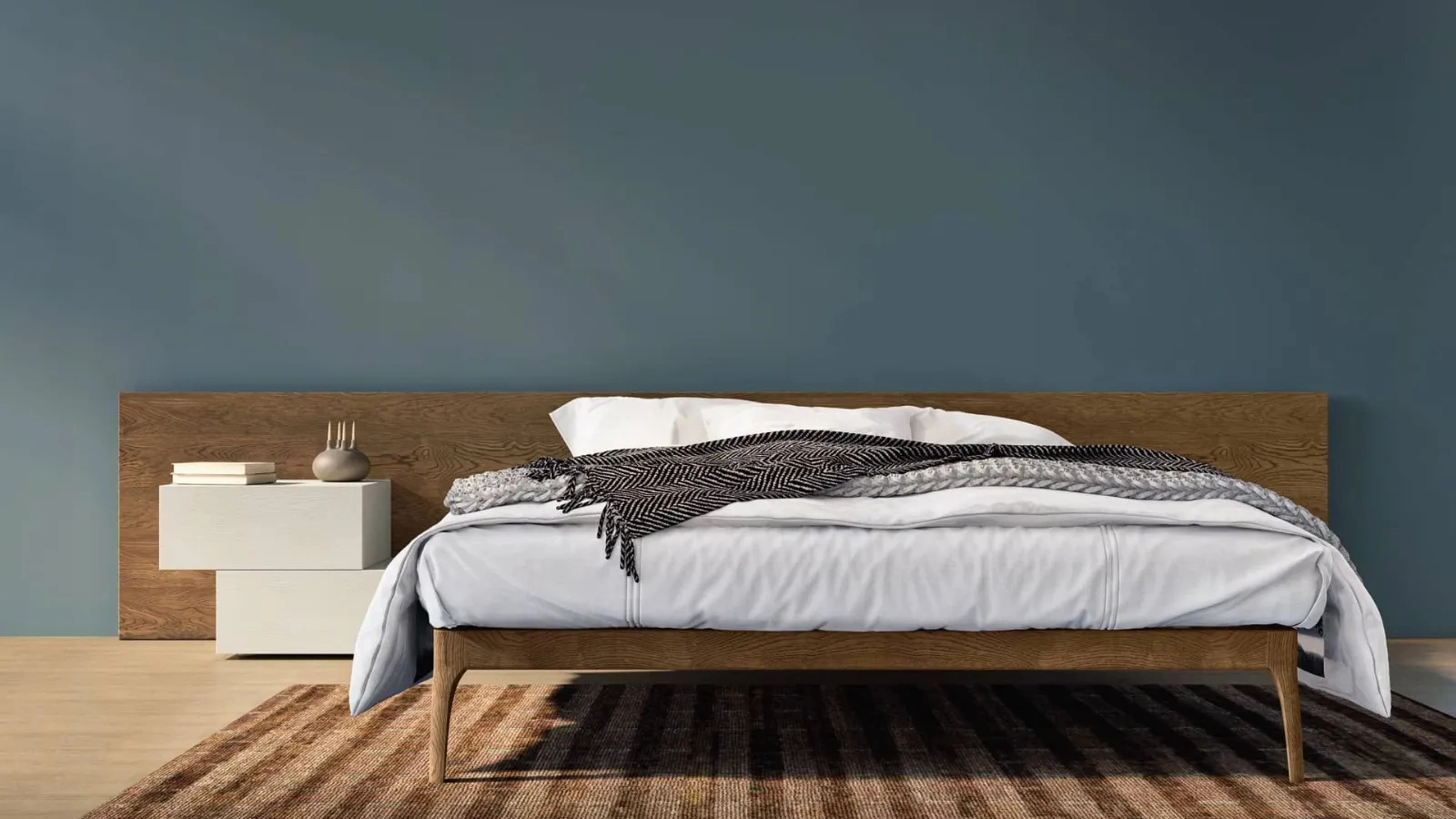 Letto sommier Le Fleur Boiserie in legno di rovere di Fratelli Mirandola