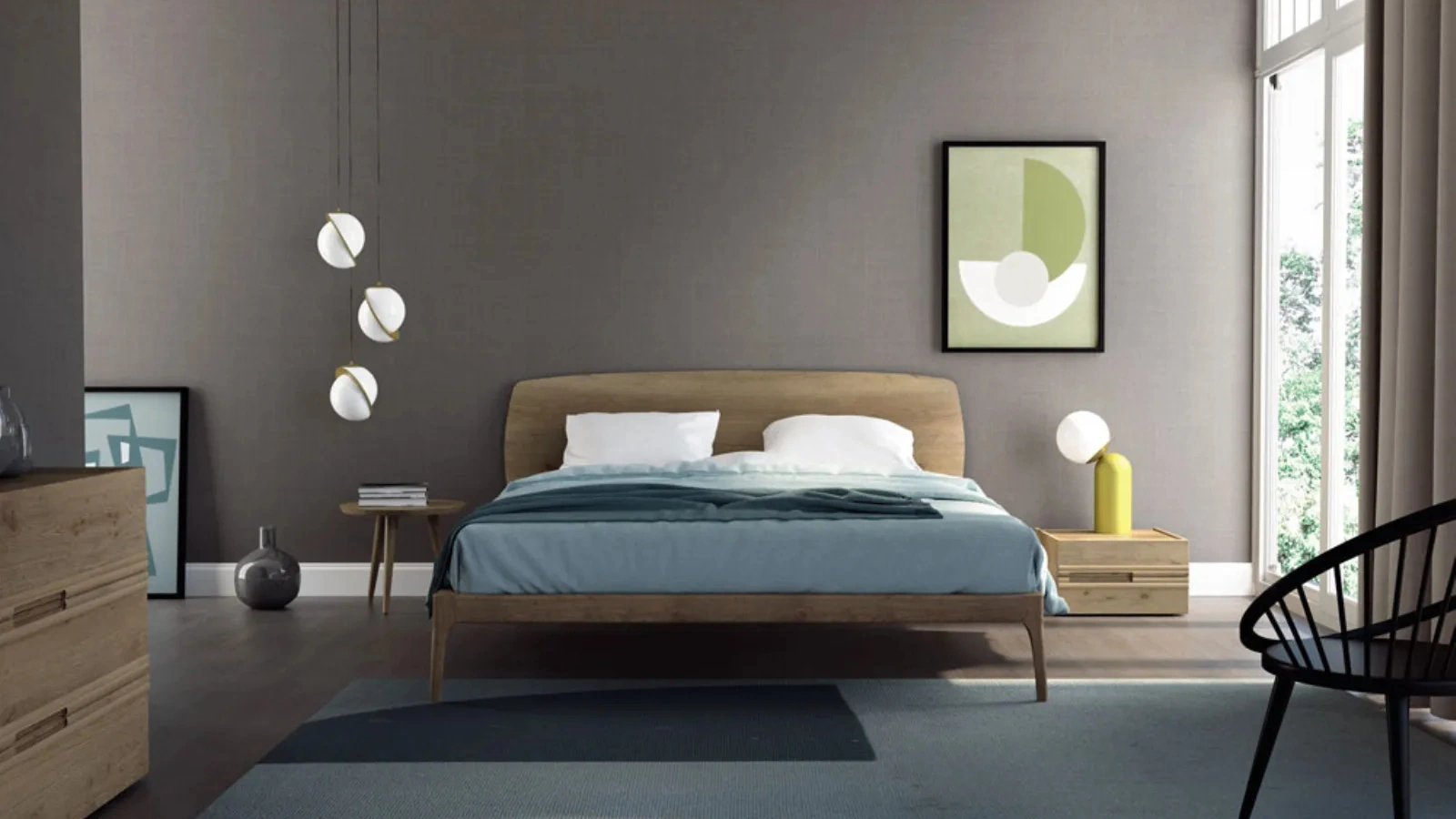 Letto in rovere con testiera Le Fleur di Fratelli Mirandola