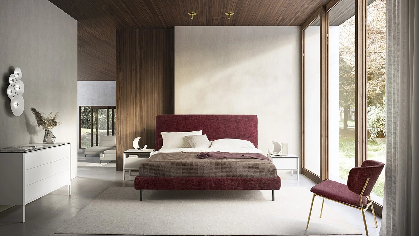 Letto con testiera Mies di Calligaris