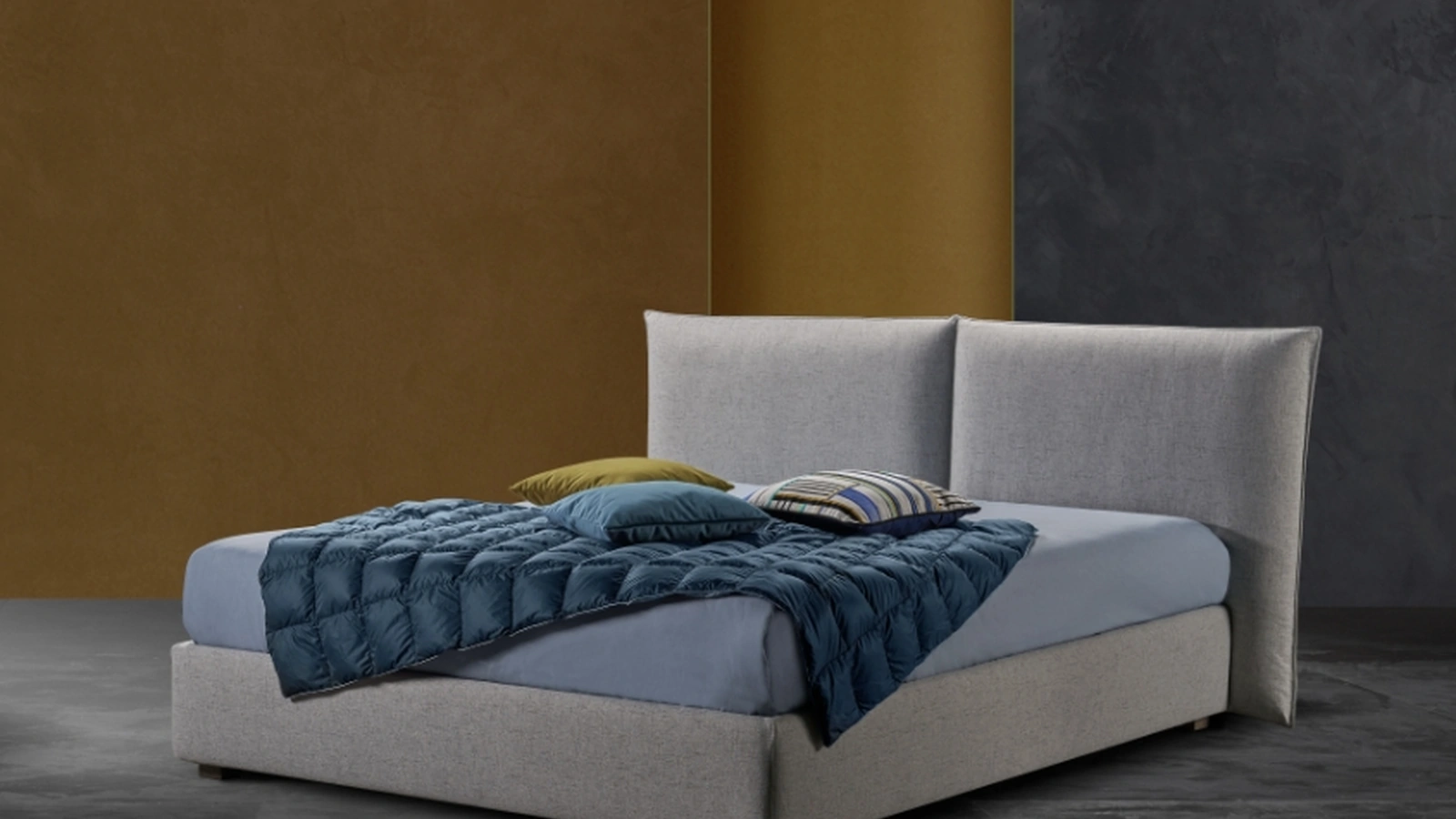 Letto in tessuto con contenitore Sherman Ring 28 di Excò