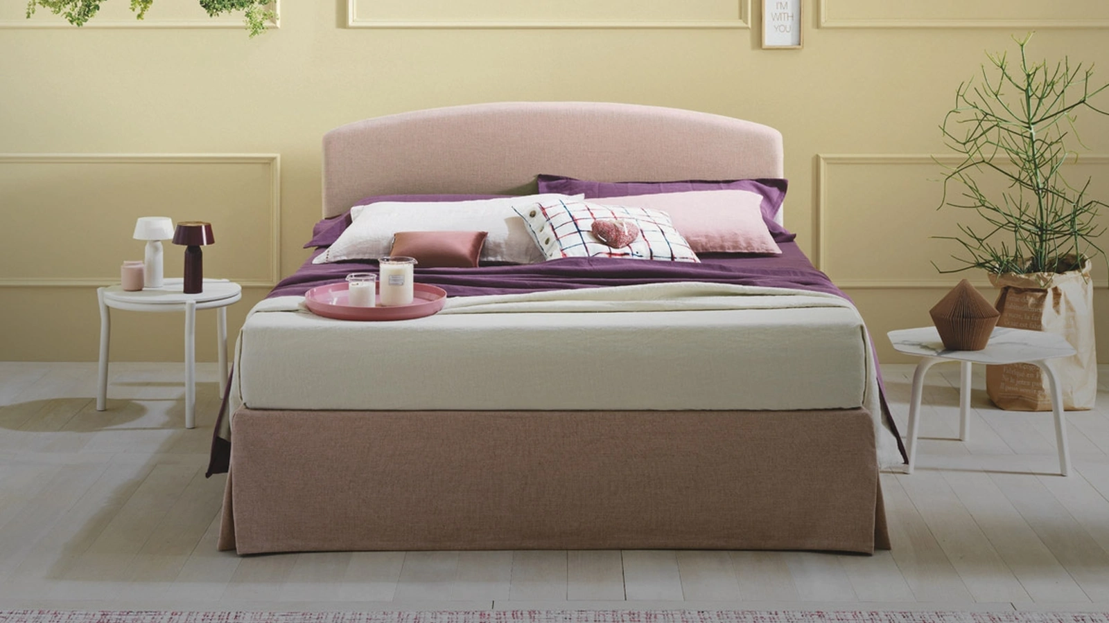 Letto Simplicity Project C30 con testiera arrotondata di Dorsal