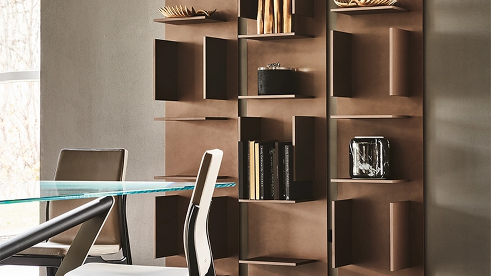 Libreria componibile a muro in legno Fifty di Cattelan Italia