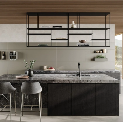 Libreria sospesa Levia Kitchen in metallo verniciato di Ronda Design