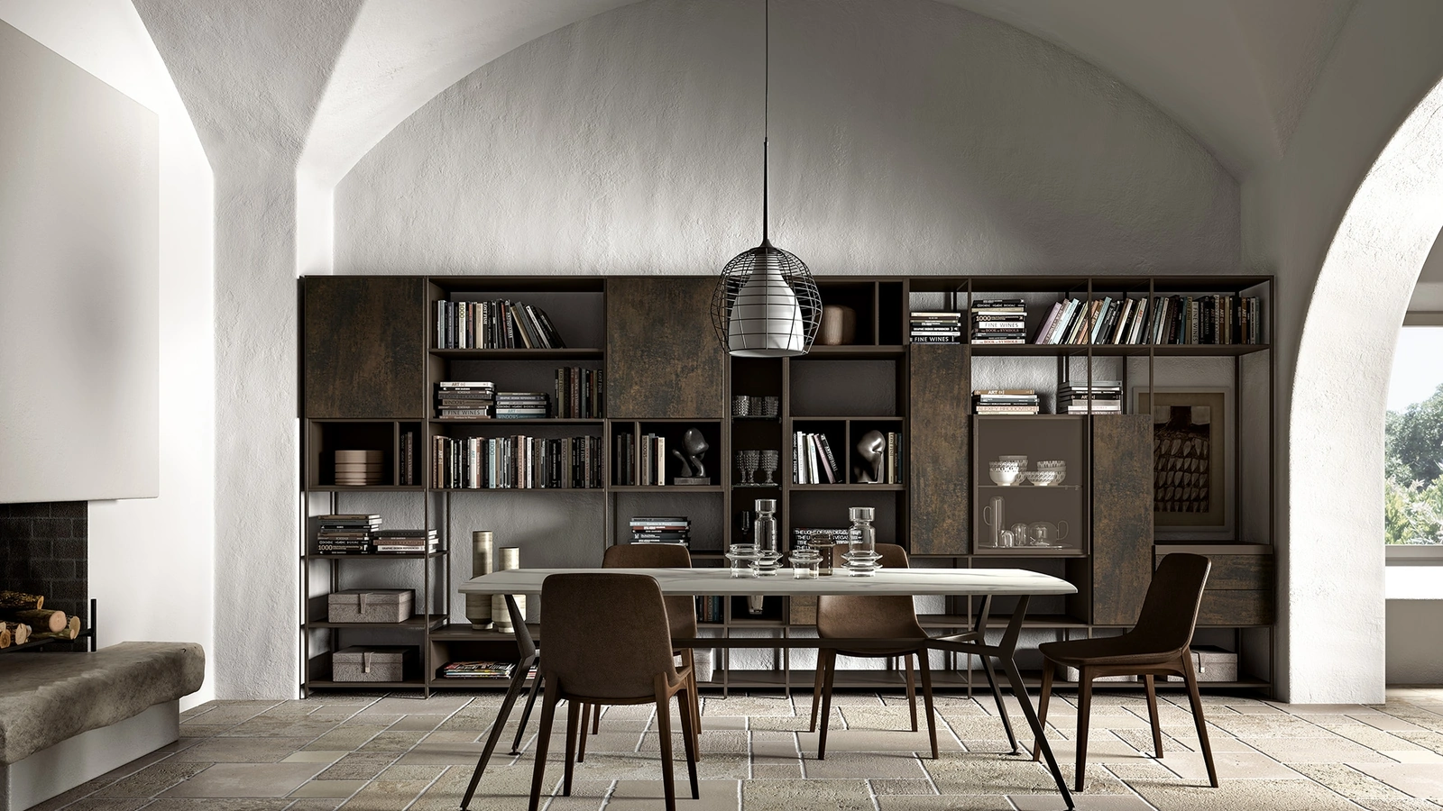 Libreria a muro Gabbia GH5055 di Abitare Mobilstella