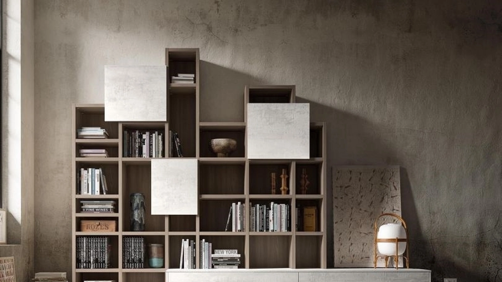 Libreria a muro Over GF5045 di Abitare Mobilstella