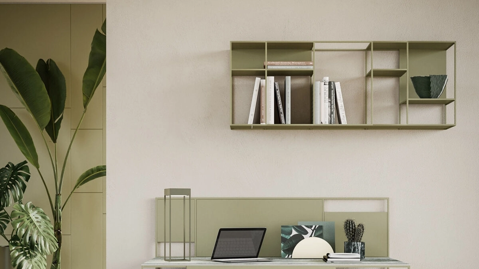 Libreria sospesa Levia Wall in metallo verniciato di Ronda Design